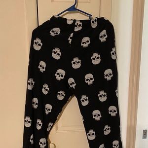 Fleece Skull pajama pants
